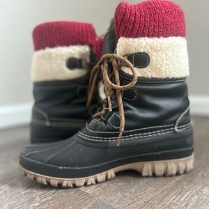 Black And Red Winter Boots -Storm Cougar